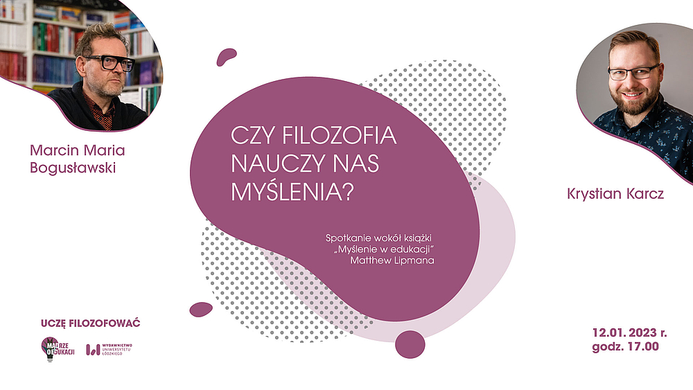 grafika z napisem Czy filozofia nauczy nas myślenia?